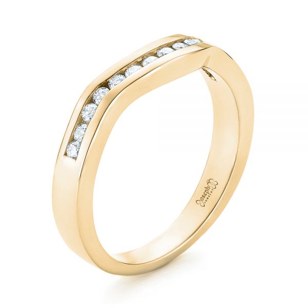 14k Yellow Gold 14k Yellow Gold Custom Diamond Wedding Band - Three-Quarter View -  103136