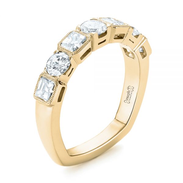 14k Yellow Gold 14k Yellow Gold Custom Diamond Wedding Band - Three-Quarter View - 103437