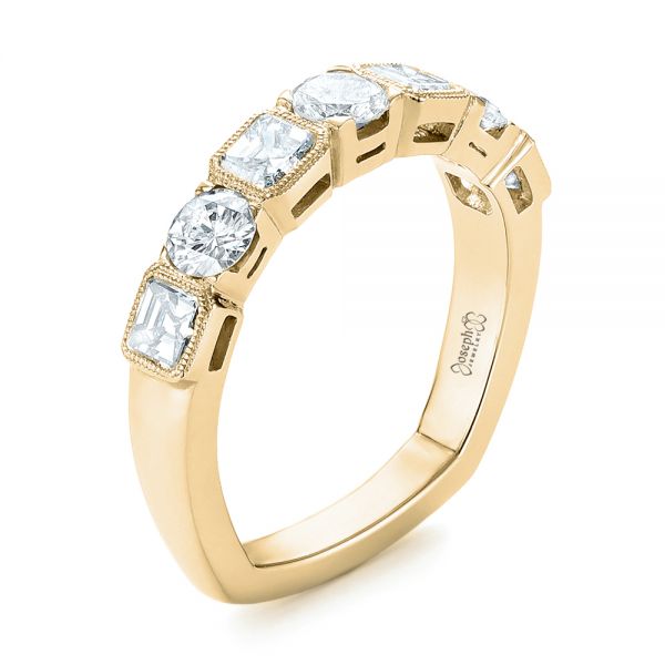 14k Yellow Gold 14k Yellow Gold Custom Diamond Wedding Band - Three-Quarter View -  103437