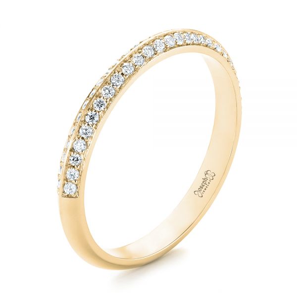 14k Yellow Gold 14k Yellow Gold Custom Diamond Wedding Band - Three-Quarter View - 103478