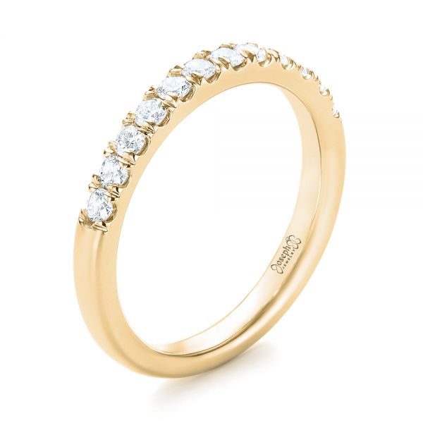 14k Yellow Gold 14k Yellow Gold Custom Diamond Wedding Band - Three-Quarter View -  103522