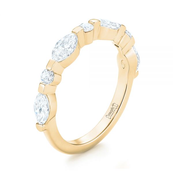 18k Yellow Gold 18k Yellow Gold Custom Diamond Wedding Band - Three-Quarter View -  103913