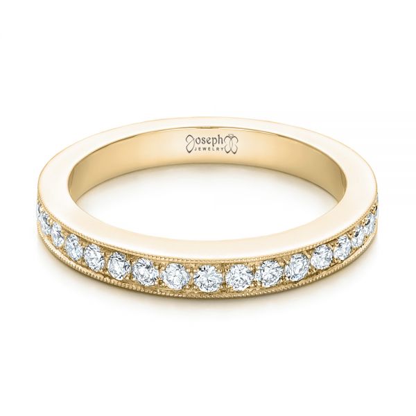 14k Yellow Gold 14k Yellow Gold Custom Diamond Wedding Band - Flat View - 102043