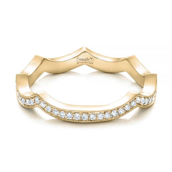 14k Yellow Gold 14k Yellow Gold Custom Diamond Wedding Band - Flat View - 102121