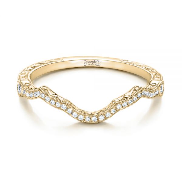 14k Yellow Gold 14k Yellow Gold Custom Diamond Wedding Band - Flat View - 102139