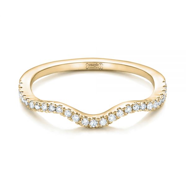 14k Yellow Gold 14k Yellow Gold Custom Diamond Wedding Band - Flat View - 102149
