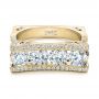 18k Yellow Gold And 14K Gold 18k Yellow Gold And 14K Gold Custom Diamond Wedding Band - Flat View -  102182 - Thumbnail