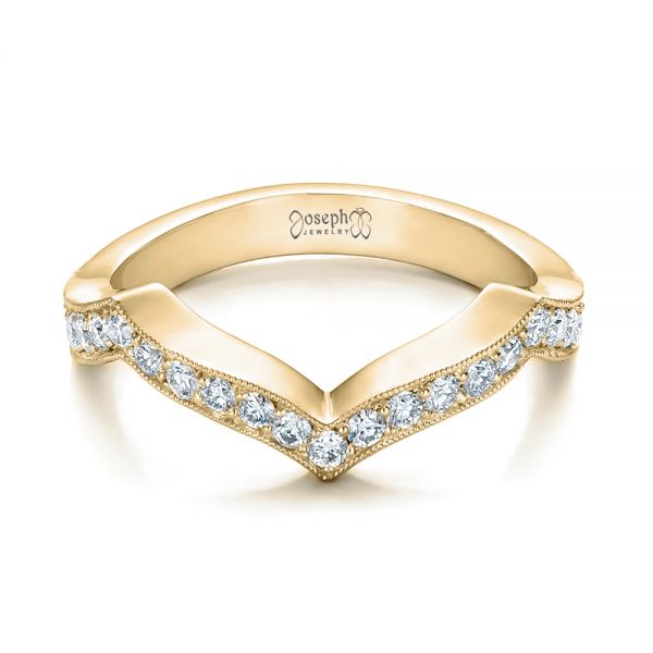 18k Yellow Gold 18k Yellow Gold Custom Diamond Wedding Band - Flat View - 102234