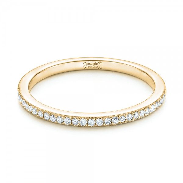 18k Yellow Gold 18k Yellow Gold Custom Diamond Wedding Band - Flat View - 102245