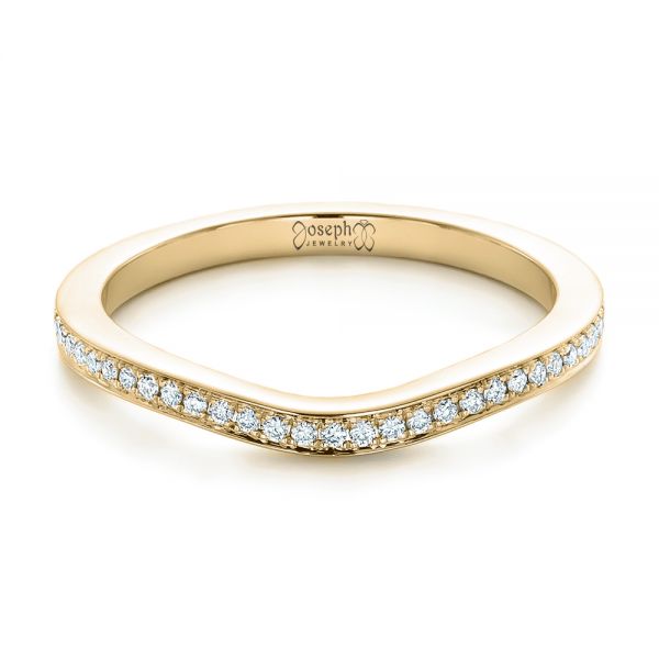 14k Yellow Gold 14k Yellow Gold Custom Diamond Wedding Band - Flat View - 102256