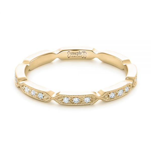 14k Yellow Gold 14k Yellow Gold Custom Diamond Wedding Band - Flat View - 102259