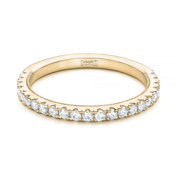 18k Yellow Gold 18k Yellow Gold Custom Diamond Wedding Band - Flat View -  102291