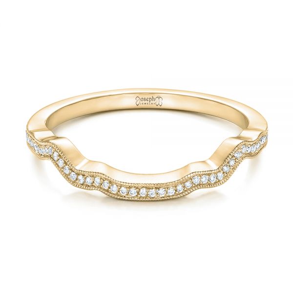 14k Yellow Gold 14k Yellow Gold Custom Diamond Wedding Band - Flat View - 102300