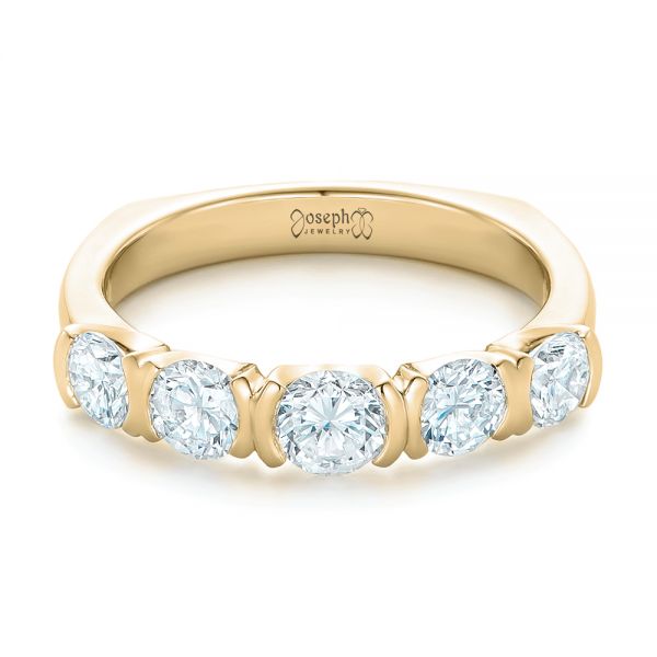 18k Yellow Gold 18k Yellow Gold Custom Diamond Wedding Band - Flat View - 102301