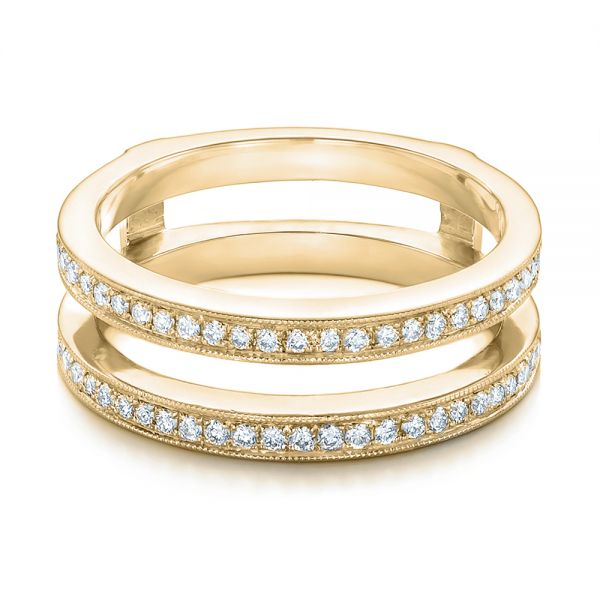 14k Yellow Gold 14k Yellow Gold Custom Diamond Wedding Band - Flat View - 102362