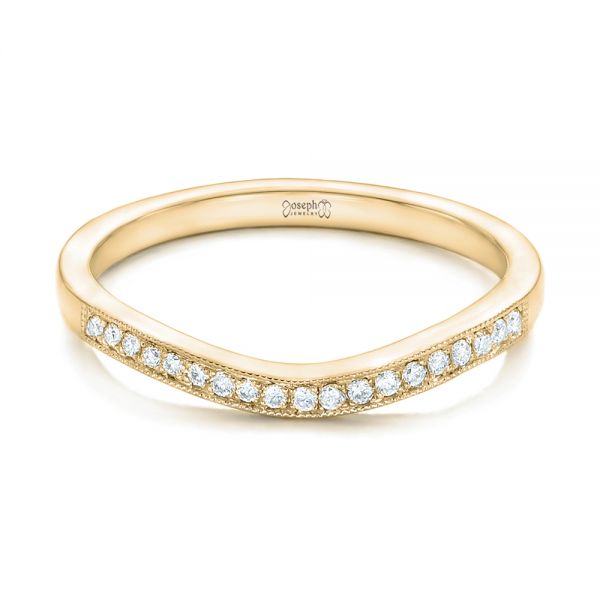 18k Yellow Gold 18k Yellow Gold Custom Diamond Wedding Band - Flat View - 102406