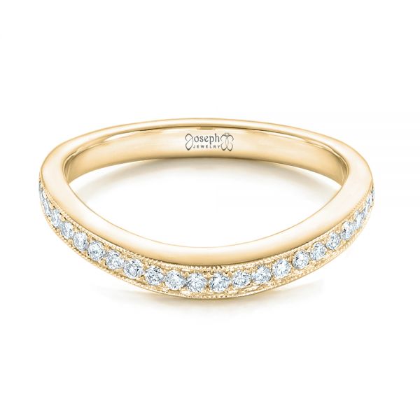 18k Yellow Gold 18k Yellow Gold Custom Diamond Wedding Band - Flat View - 102446