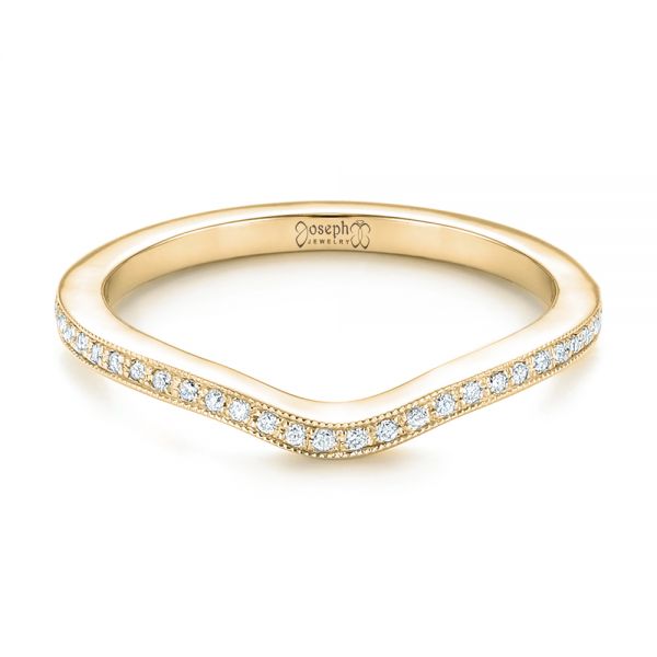 18k Yellow Gold 18k Yellow Gold Custom Diamond Wedding Band - Flat View -  102454