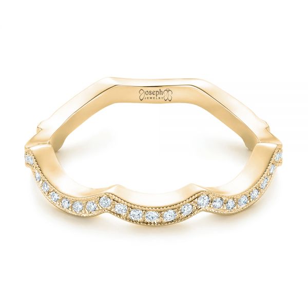 18k Yellow Gold 18k Yellow Gold Custom Diamond Wedding Band - Flat View - 102484