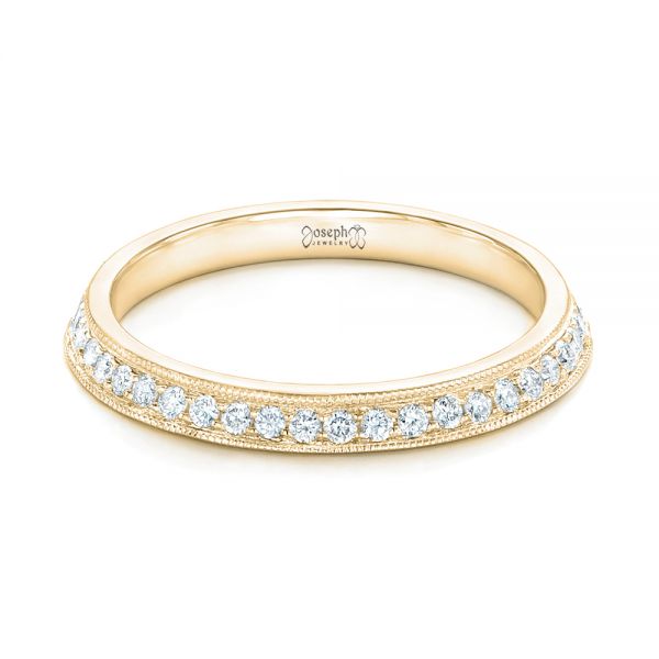14k Yellow Gold 14k Yellow Gold Custom Diamond Wedding Band - Flat View - 102521