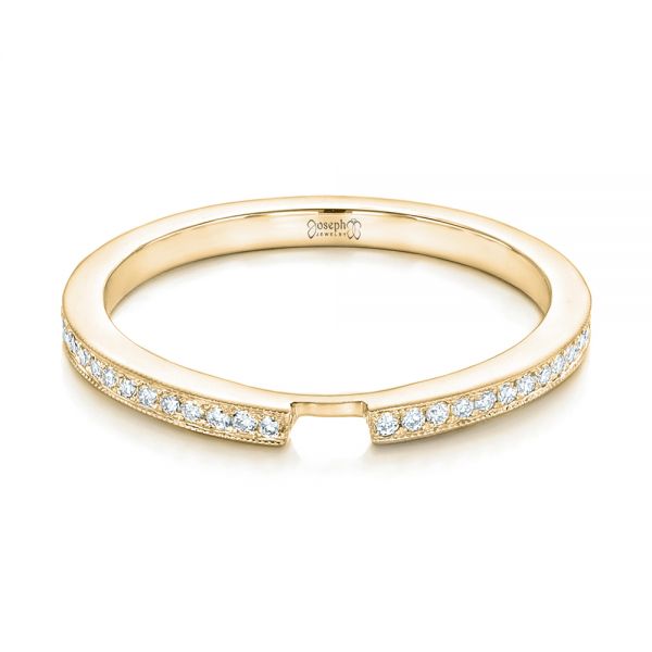 18k Yellow Gold 18k Yellow Gold Custom Diamond Wedding Band - Flat View - 102598