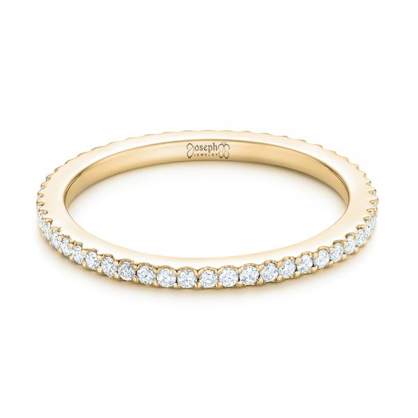 18k Yellow Gold 18k Yellow Gold Custom Diamond Wedding Band - Flat View - 102608
