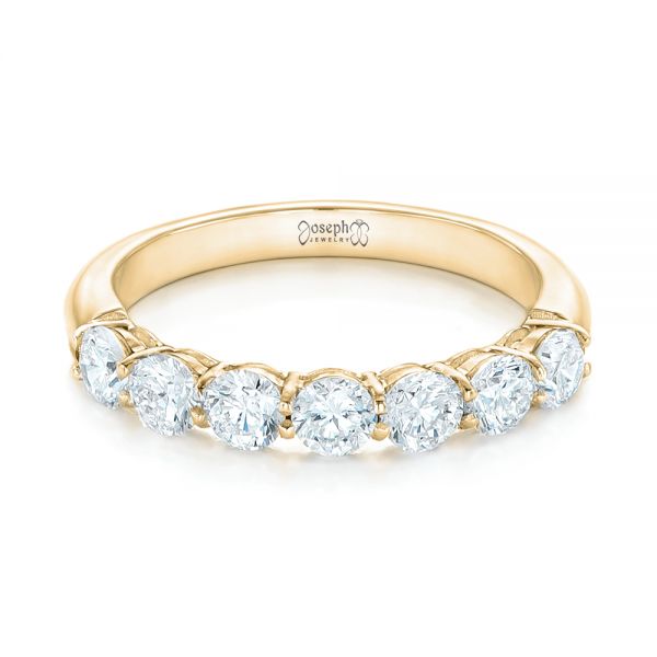 18k Yellow Gold 18k Yellow Gold Custom Diamond Wedding Band - Flat View - 102746