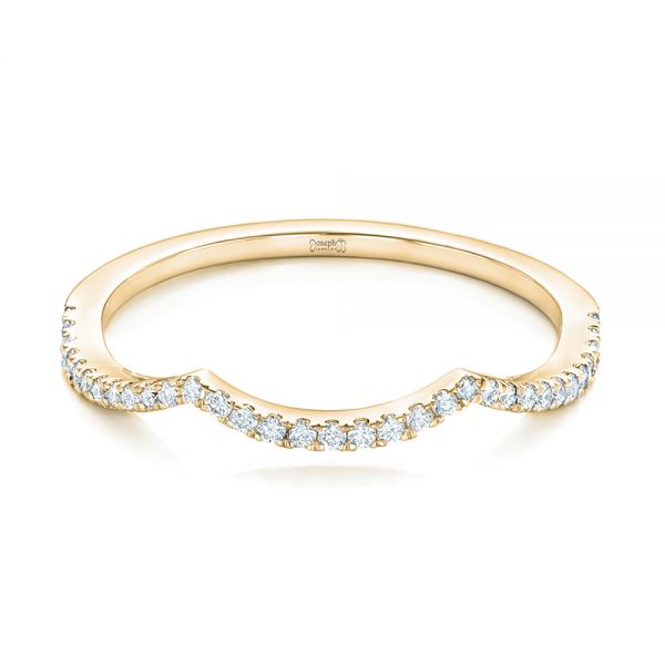18k Yellow Gold 18k Yellow Gold Custom Diamond Wedding Band - Flat View - 102753