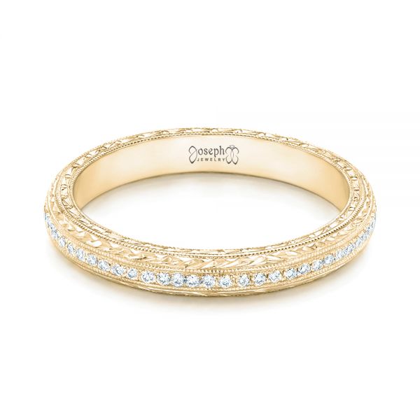 14k Yellow Gold 14k Yellow Gold Custom Diamond Wedding Band - Flat View - 102768