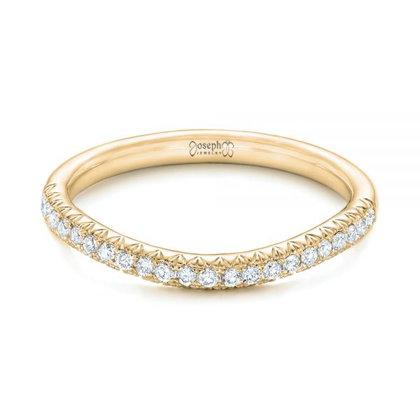 18k Yellow Gold 18k Yellow Gold Custom Diamond Wedding Band - Flat View - 102773