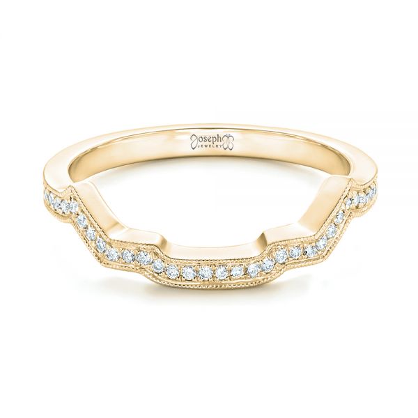 14k Yellow Gold 14k Yellow Gold Custom Diamond Wedding Band - Flat View - 102784