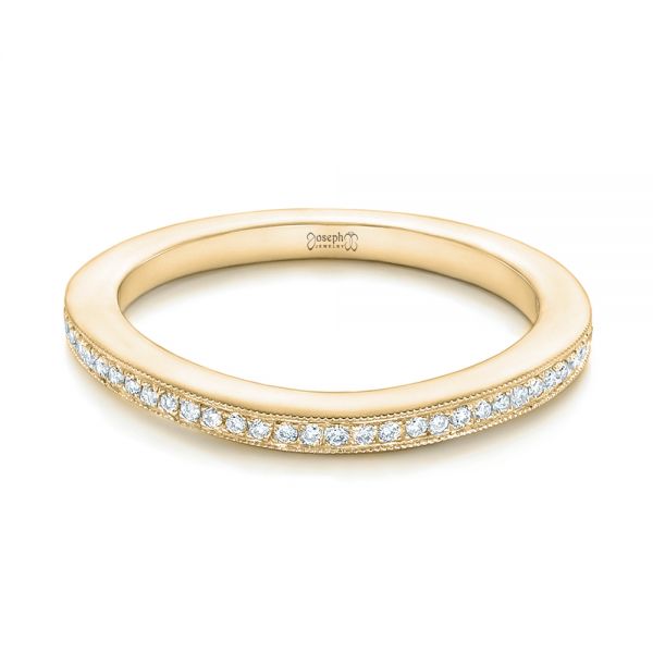 18k Yellow Gold 18k Yellow Gold Custom Diamond Wedding Band - Flat View - 102811