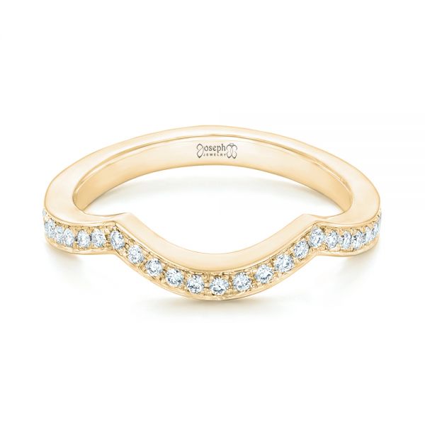 14k Yellow Gold 14k Yellow Gold Custom Diamond Wedding Band - Flat View - 102837