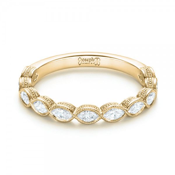 14k Yellow Gold 14k Yellow Gold Custom Diamond Wedding Band - Flat View - 103039