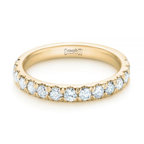 18k Yellow Gold 18k Yellow Gold Custom Diamond Wedding Band - Flat View -  103140