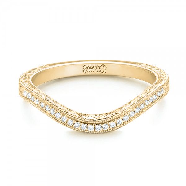 14k Yellow Gold 14k Yellow Gold Custom Diamond Wedding Band - Flat View - 103145