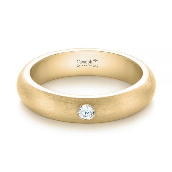 18k Yellow Gold 18k Yellow Gold Custom Diamond Wedding Band - Flat View - 103378