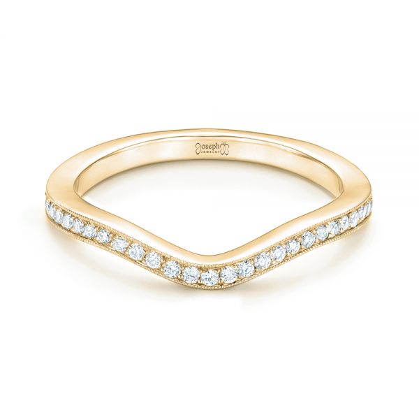18k Yellow Gold 18k Yellow Gold Custom Diamond Wedding Band - Flat View - 103397