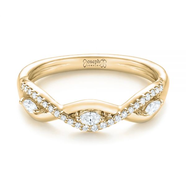 18k Yellow Gold 18k Yellow Gold Custom Diamond Wedding Band - Flat View - 103419