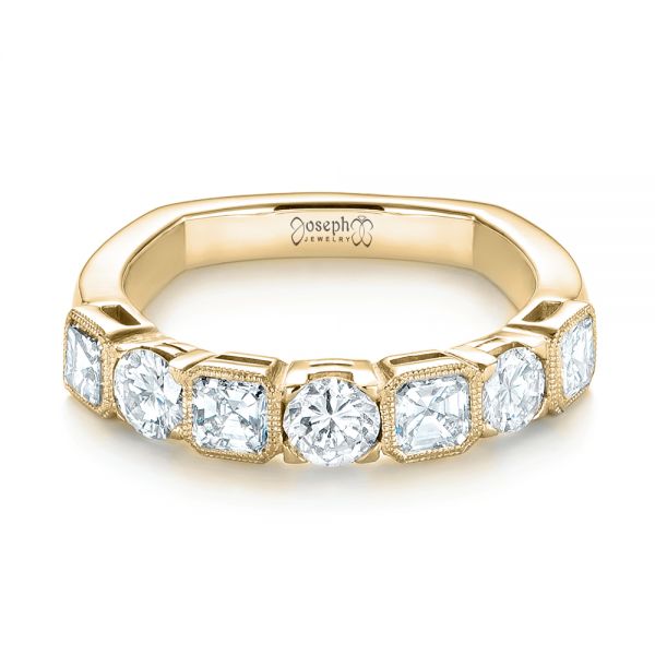 14k Yellow Gold 14k Yellow Gold Custom Diamond Wedding Band - Flat View - 103437