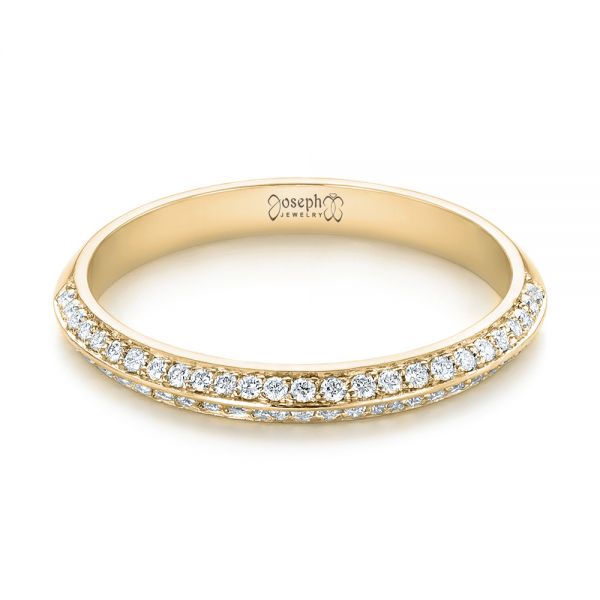 14k Yellow Gold 14k Yellow Gold Custom Diamond Wedding Band - Flat View - 103478
