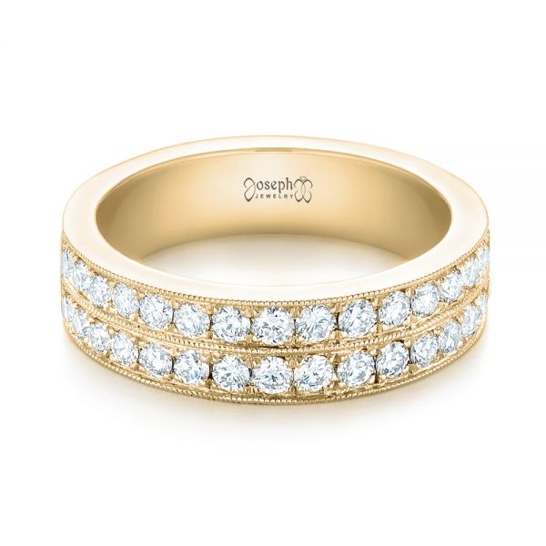 14k Yellow Gold 14k Yellow Gold Custom Diamond Wedding Band - Flat View - 103506
