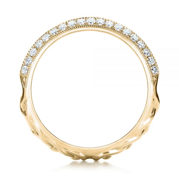 14k Yellow Gold 14k Yellow Gold Custom Diamond Wedding Band - Front View - 102051