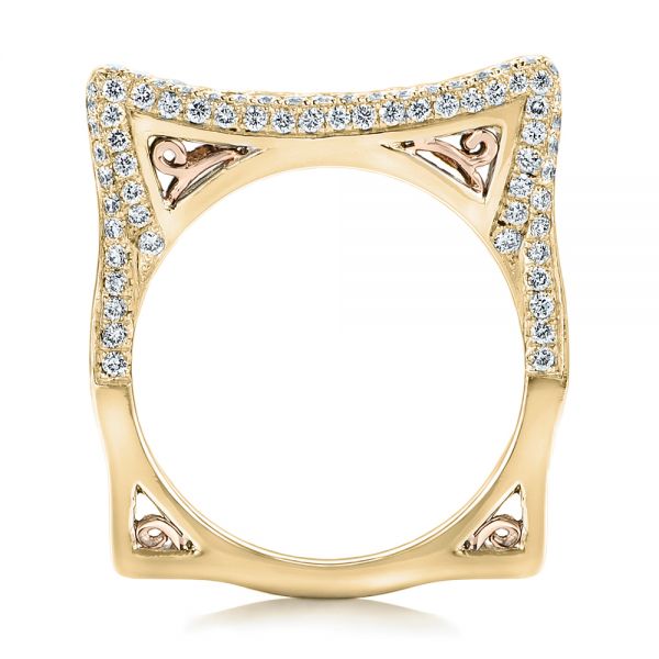 18k Yellow Gold And 18K Gold 18k Yellow Gold And 18K Gold Custom Diamond Wedding Band - Front View -  102182