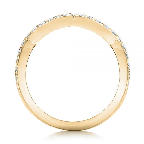18k Yellow Gold 18k Yellow Gold Custom Diamond Wedding Band - Front View - 102234