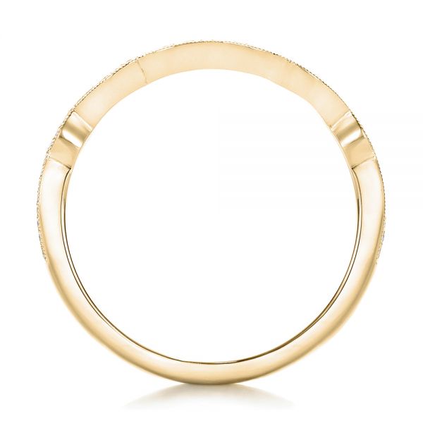 18k Yellow Gold 18k Yellow Gold Custom Diamond Wedding Band - Front View -  102300