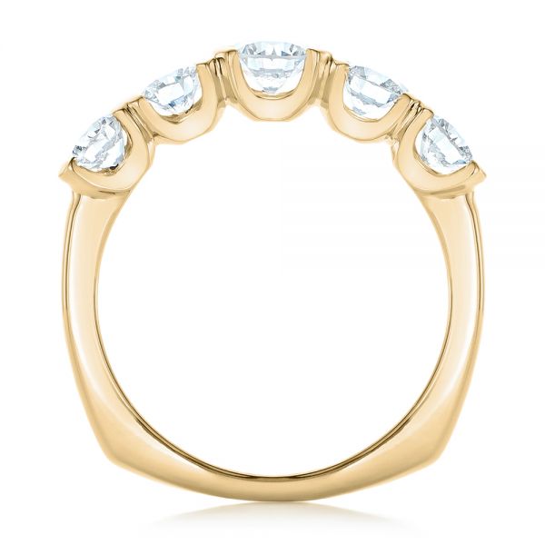 18k Yellow Gold 18k Yellow Gold Custom Diamond Wedding Band - Front View - 102301