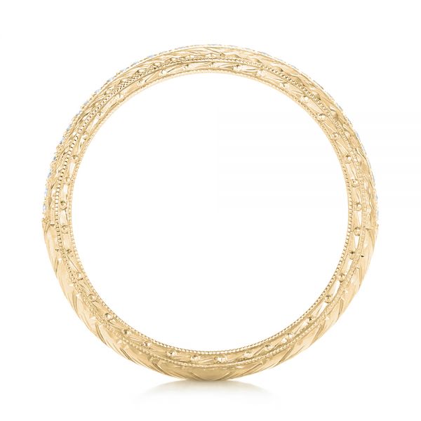 14k Yellow Gold 14k Yellow Gold Custom Diamond Wedding Band - Front View - 102768