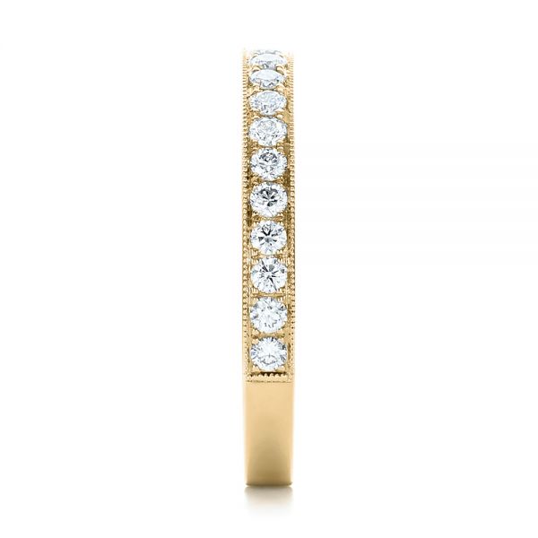 14k Yellow Gold 14k Yellow Gold Custom Diamond Wedding Band - Side View - 102043