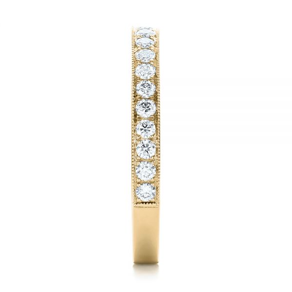 18k Yellow Gold 18k Yellow Gold Custom Diamond Wedding Band - Side View -  102043